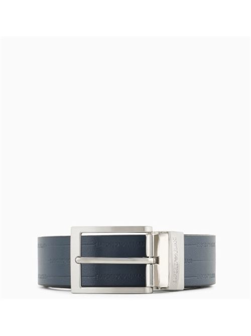 Reversible leather belt with embossed logo Emporio Armani | EM001772 AF15136.MB084